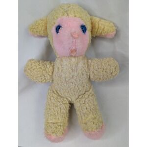 Animal Toys Plus Lamb Sheep Plush 13 Inch Cream Blue Eyes Stuffed Animal Toy
